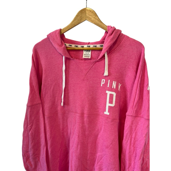 PINK Hoodie Women’s Medium Long Sleeve Oversized Sweatshirt M - Picture 3 of 8